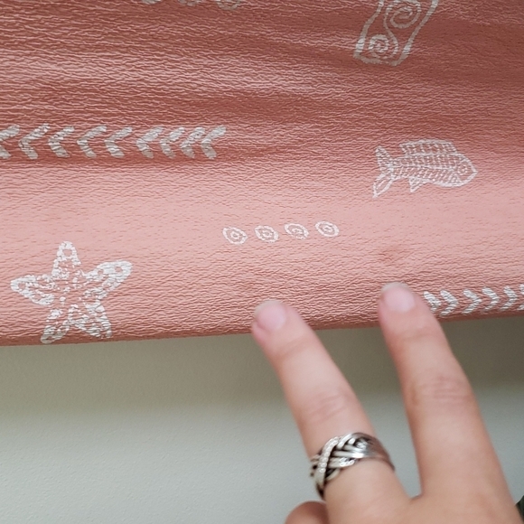 Vintage made USA rock fish print crinkle fabric pant suit/dress Coastal Grandma - Picture 10 of 11